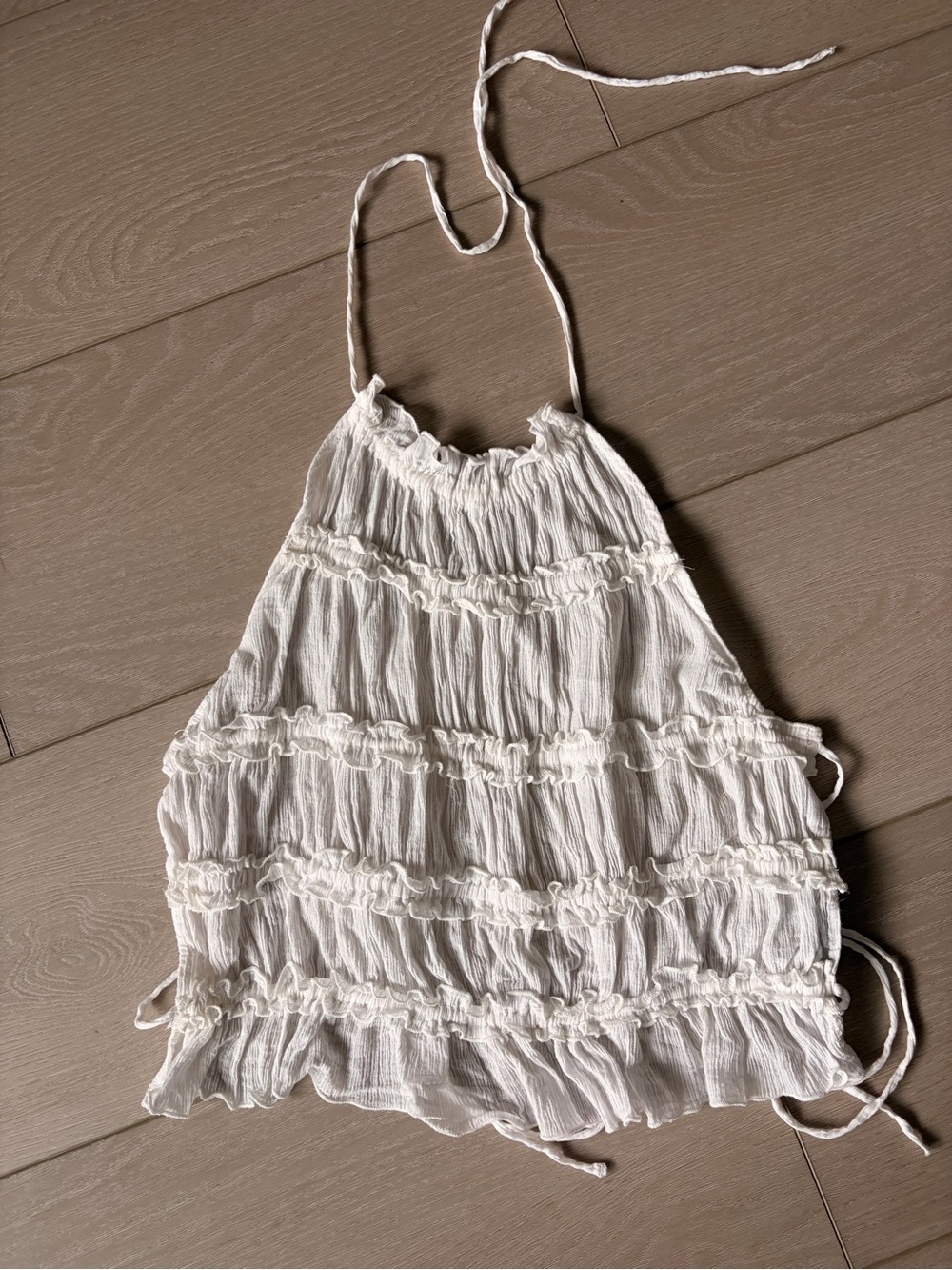 Women’s White Ruffled Halter Top - Picture 1 of 1